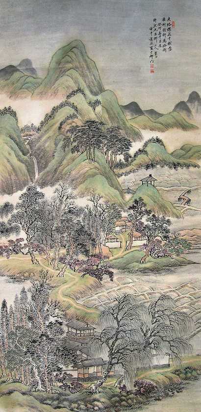 萧逊 浓花垂柳 立轴